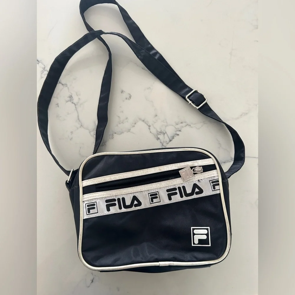 FILA Black Crossbody Shoulder Strap Bag Unisex Men's Women's